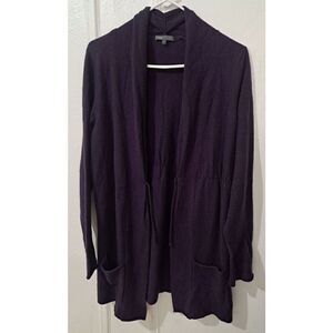 Vince Womens 100% Cashmere Lightweight Sweater Cardigan PURPLE Mid Length